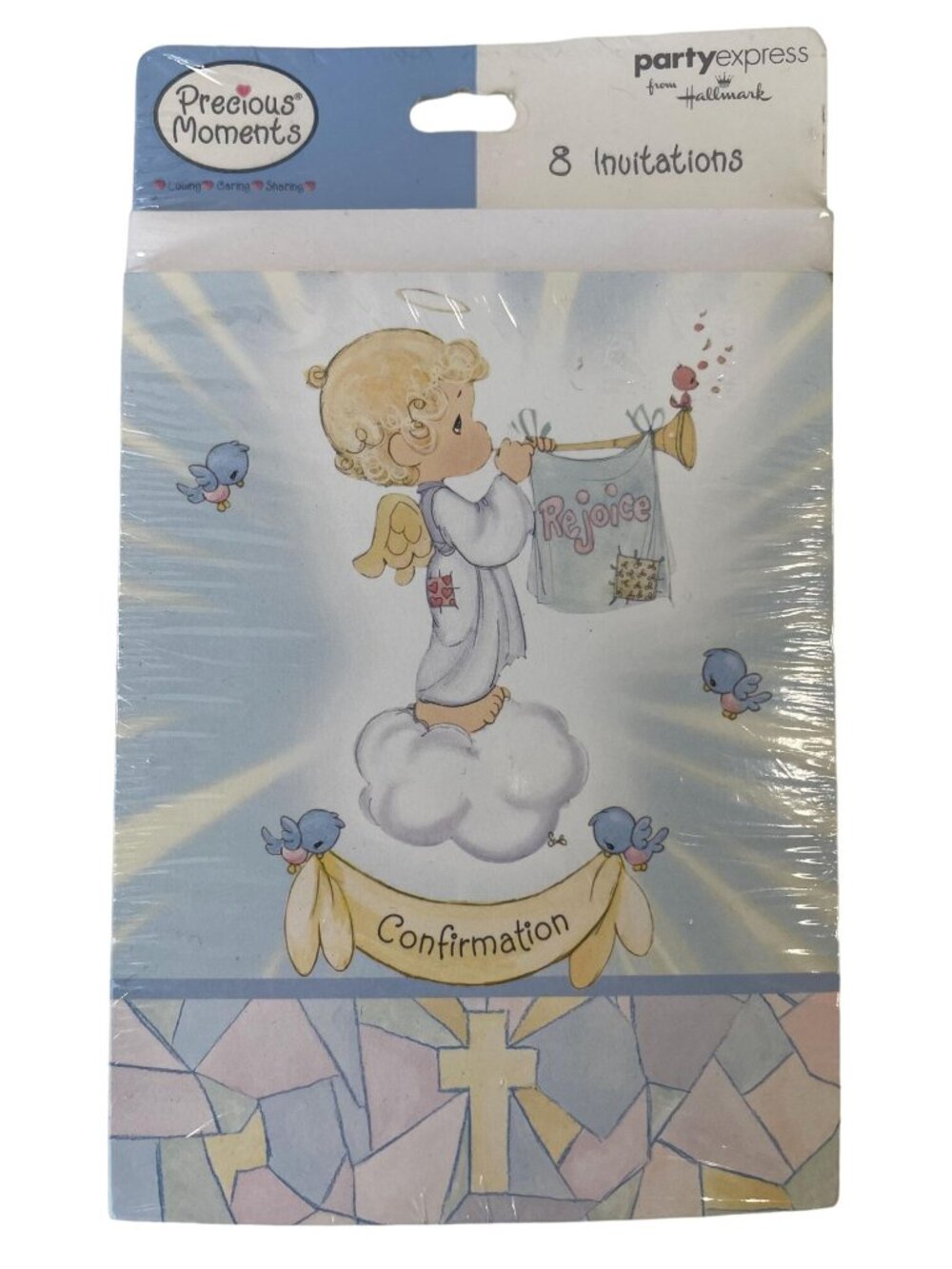 Vintage Precious Moments Invitations, Religious Confirmation, 8 Pack Greeting Ca